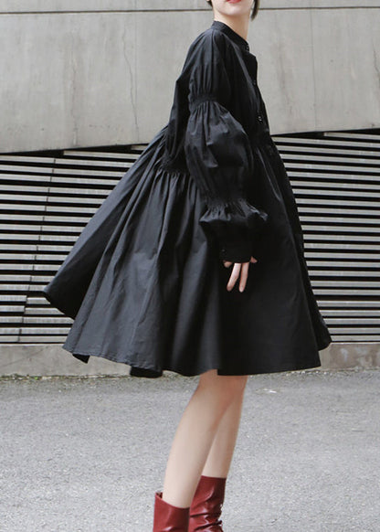 White Cinched Asymmetrical Design Cotton Dress Fall