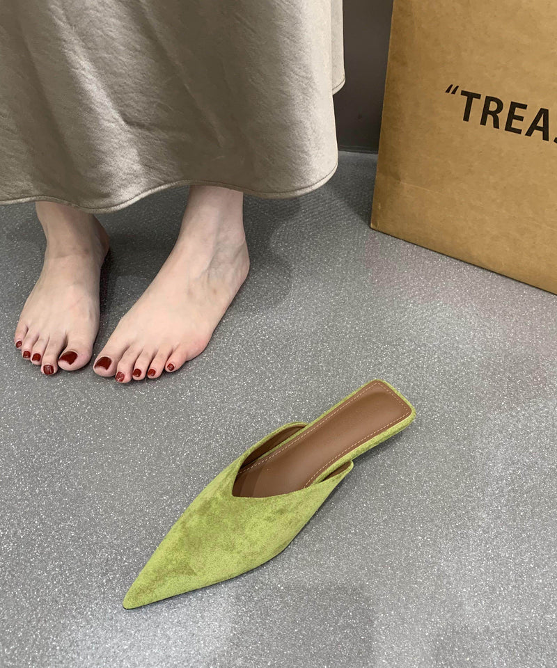 Yellow Pointed Toe Flip Flops