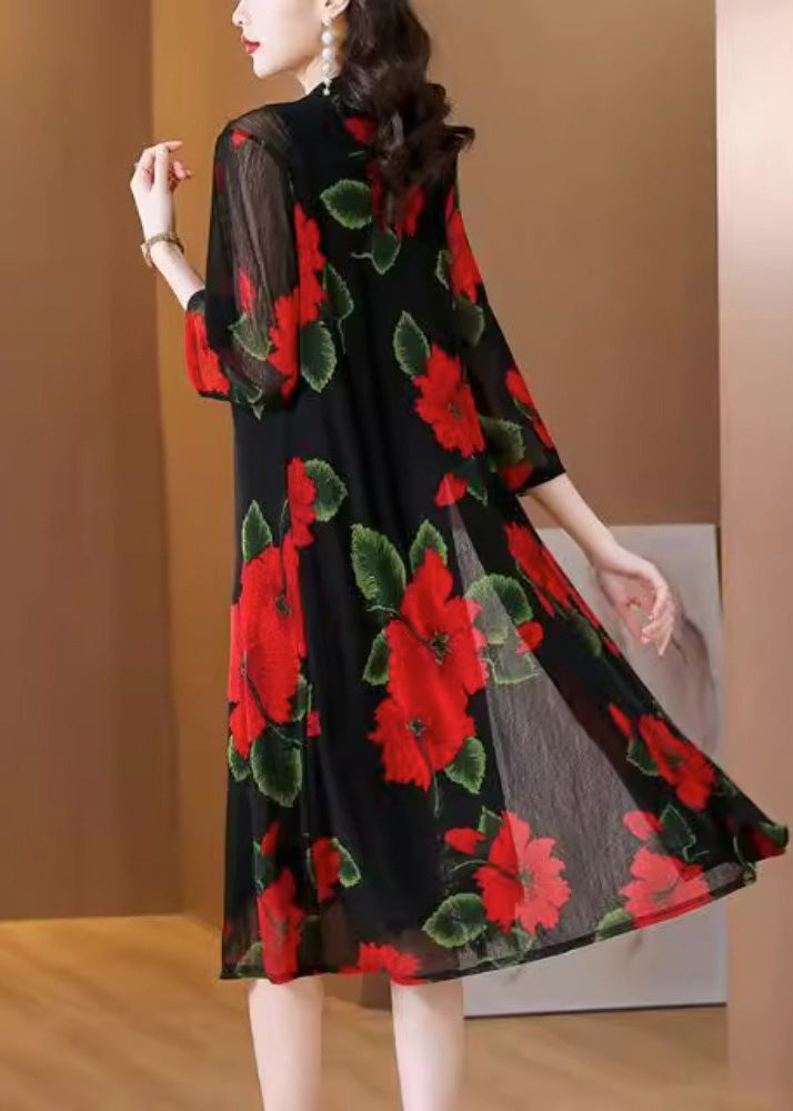 Yellow V Neck Print Chiffon Long Sunscreen Cardigans Long Sleeve