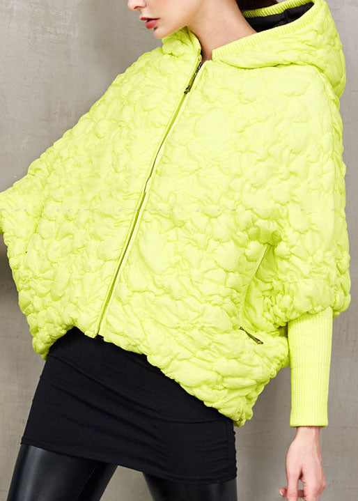 Yellow Zip Up Cloak Duck Down Winter Down Coat