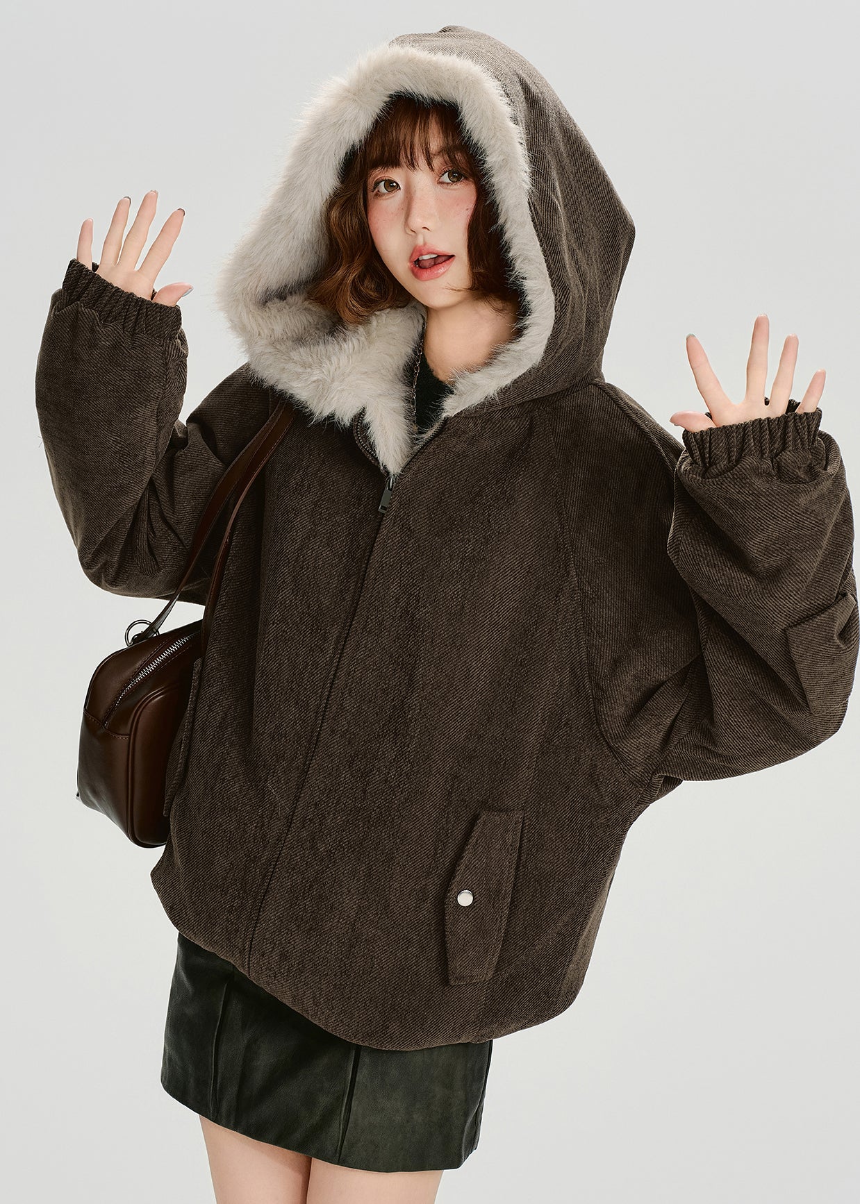 Zip Up Thick Warm Fleece Hoodie Coat Winter