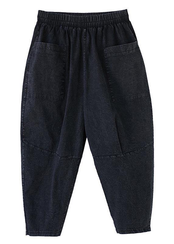 Fine Red Elastic Waist Jeans Harem Pants Summer Cotton