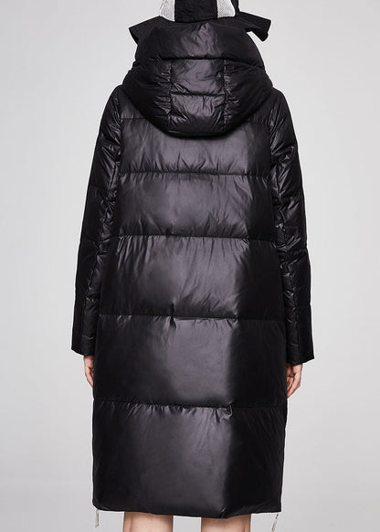 Fine Black Hooded Thick Fine Winter Duck Down Puffer