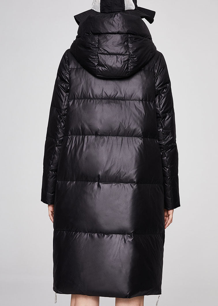 Fine Black Hooded Thick Fine Winter Duck Down Puffer