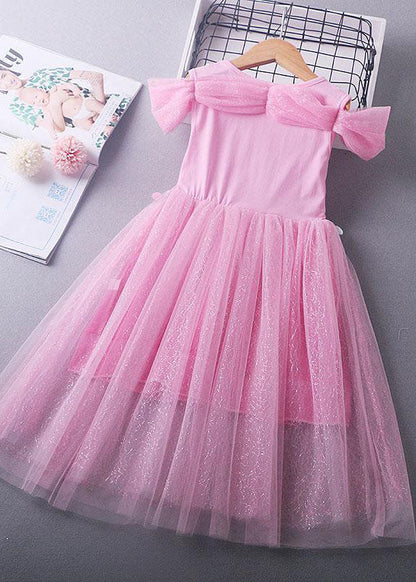 Fine Blue Sequins Wrinkled Patchwork Tulle Kids Princess Dress Summer