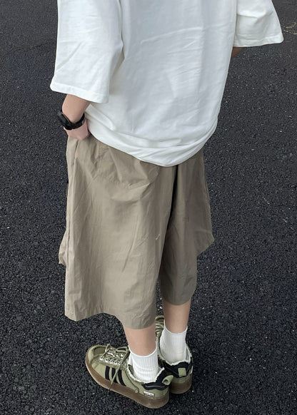 Fine Khaki High Waist Patchwork Straight Pants