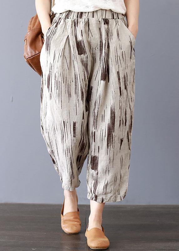 Fine Khaki Pockets Harem Fall Cotton Blend Pants
