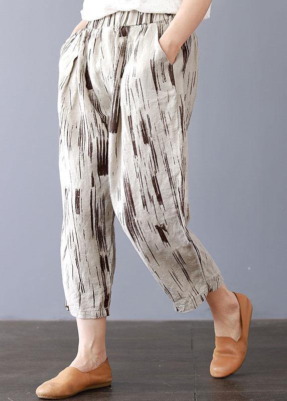 Fine Khaki Pockets Harem Fall Cotton Blend Pants