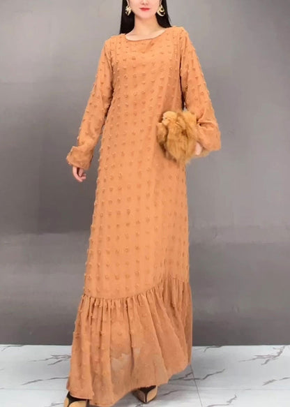 Fine Orange Patchwork Maxi Dresses Spring