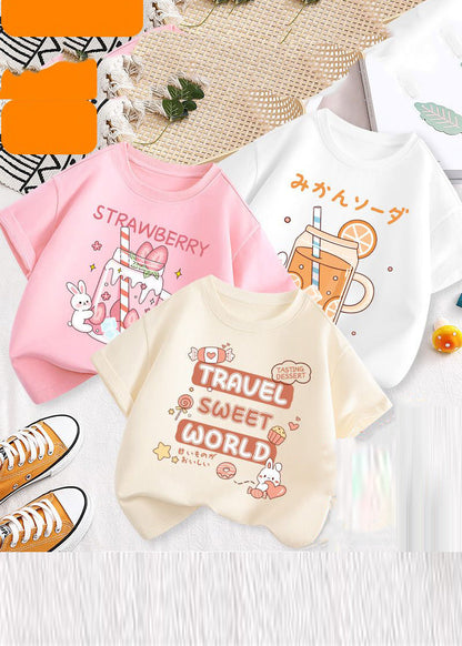 Fine Print Patchwork Kids Tops Three Pieces Set Summer