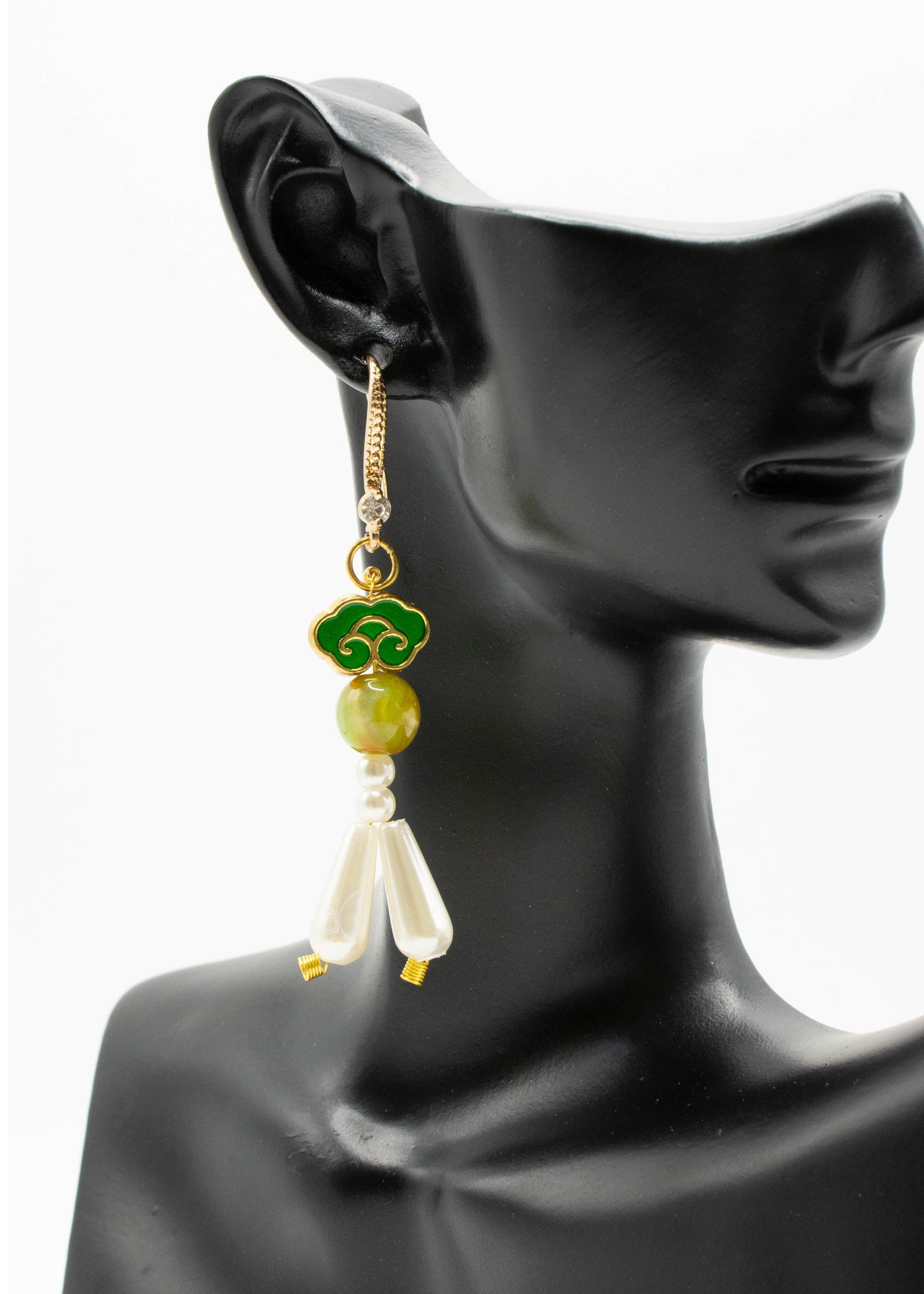 Fine White Pearl Style Drop Earrings