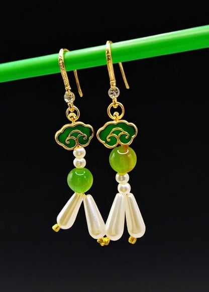 Fine White Pearl Style Drop Earrings