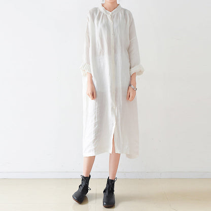 Fine White Linen Shirt Dresses Dress Autumn