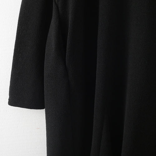 Fine Black Linen Dress Plussize V Neck Linen Gown Hooded Caftans