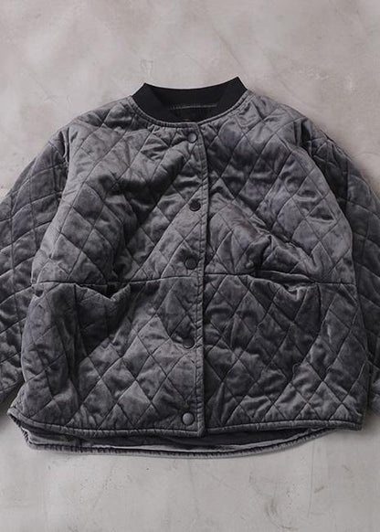 Fine Gray Winter Outwear Clothing Jackets & Coats O Neck Thick Outwear