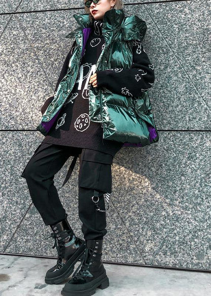 Fine Green Parkas Winter Hooded Sleeveless Coats