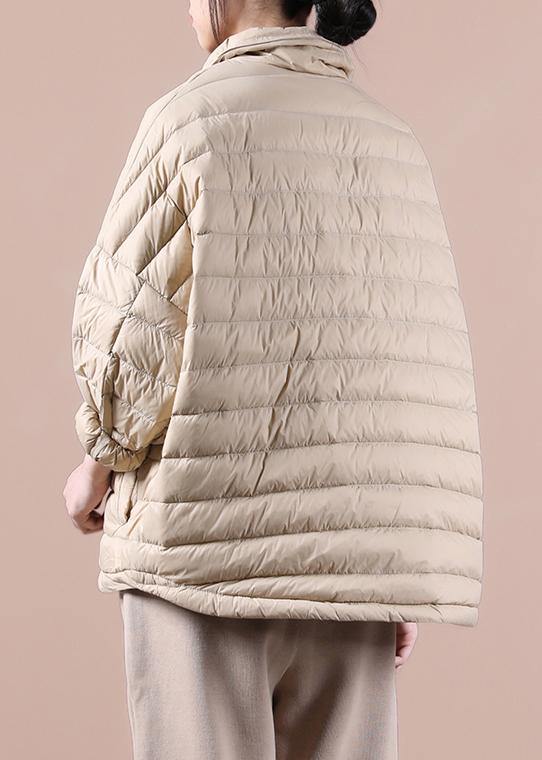 Fine Khaki Down Coat Snow Jackets Lapel Pockets Winter Outwear