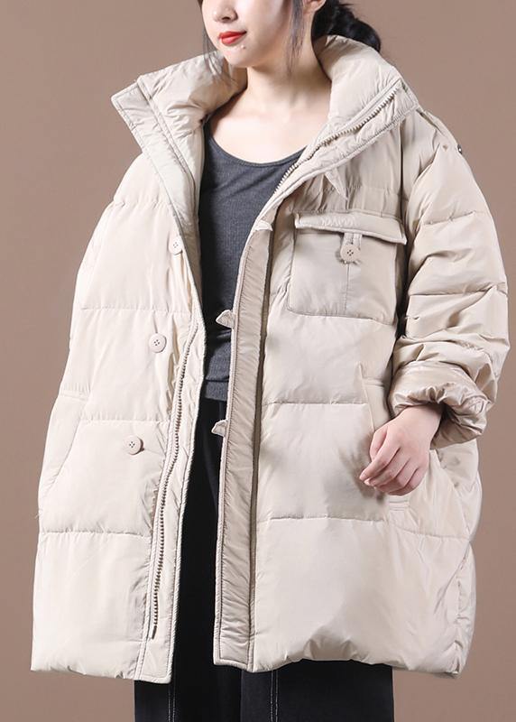 Fine Khaki Clothing Parka Hooded Zippered Winter Outwear