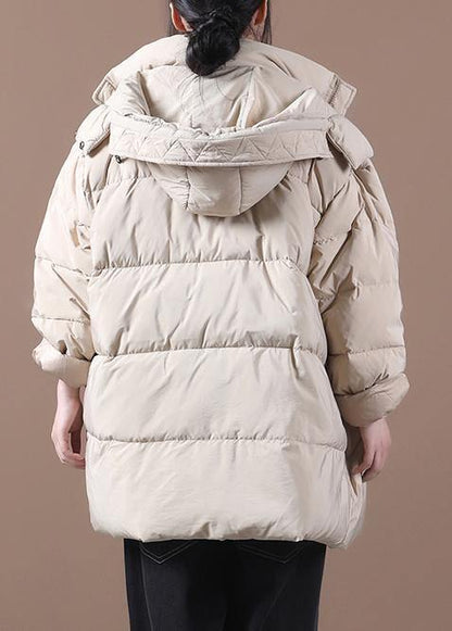 Fine Khaki Clothing Parka Hooded Zippered Winter Outwear