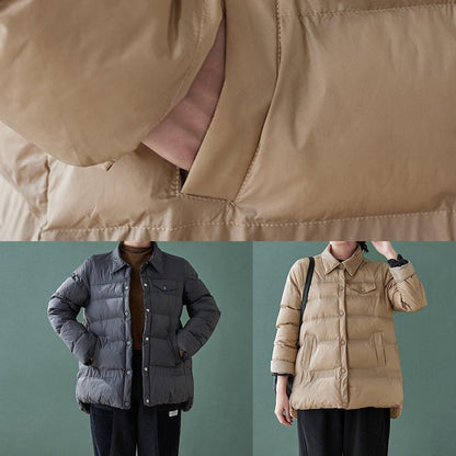 Fine Nude Outwear Clothing Down Jacket Lapel Pockets Winter Outwear