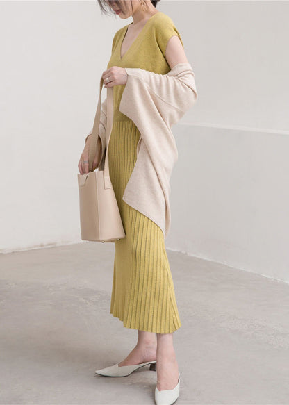 Fine Nude Sweaters Three Quarter Sleeve Knitted Blouses Cardigan Blouse