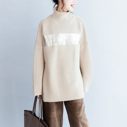 Fine Nude Warm Sweaters Oversized Woman Knit Tops Bust 180cm