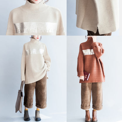 Fine Nude Warm Sweaters Oversized Woman Knit Tops Bust 180cm