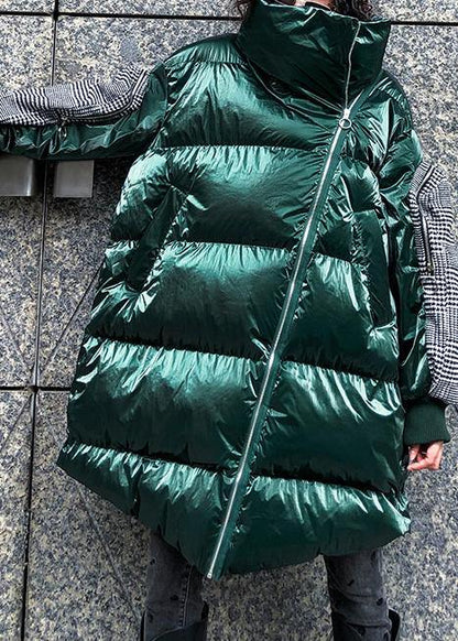 Fine Oversize Jackets & Coats Winter Coats Green Thick High Neck Parkas for