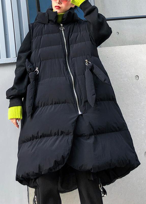 Fine Clothing Winter Jacket Winter Coats Black Hooded Sleeveless Parkas for