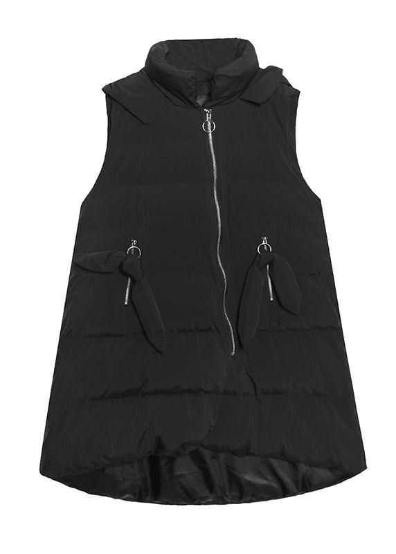 Fine Clothing Winter Jacket Winter Coats Black Hooded Sleeveless Parkas for