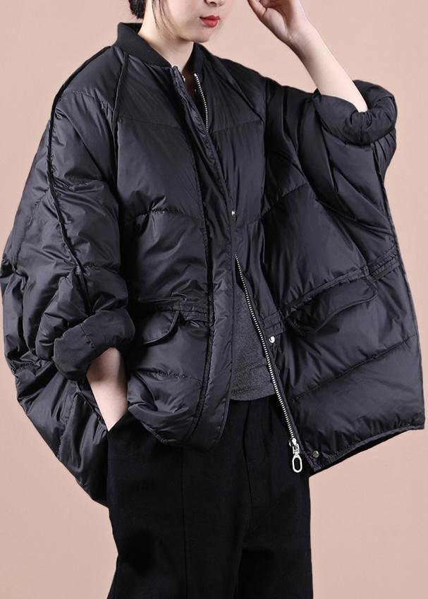 Fine Winter Jacket Winter Outwear Black Pockets Zippered Warm Winter Coat