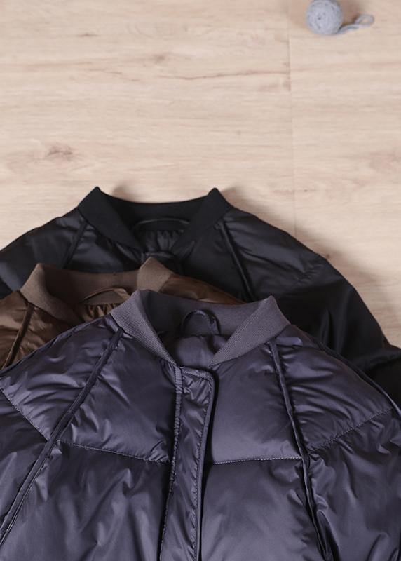Fine Winter Jacket Winter Outwear Black Pockets Zippered Warm Winter Coat