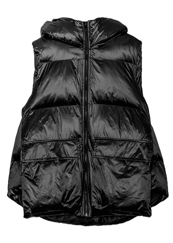 Fine Silver Gray Winter Outwear Clothing Snow Sleeveless Hooded Pockets Winter Outwear