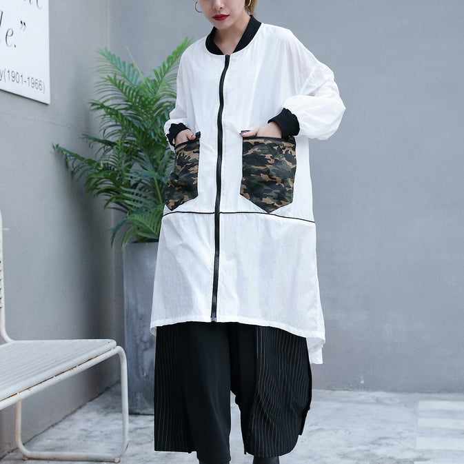 Fine White Thin Coat Low High Jackets & Coats New Long Sleeve Coat