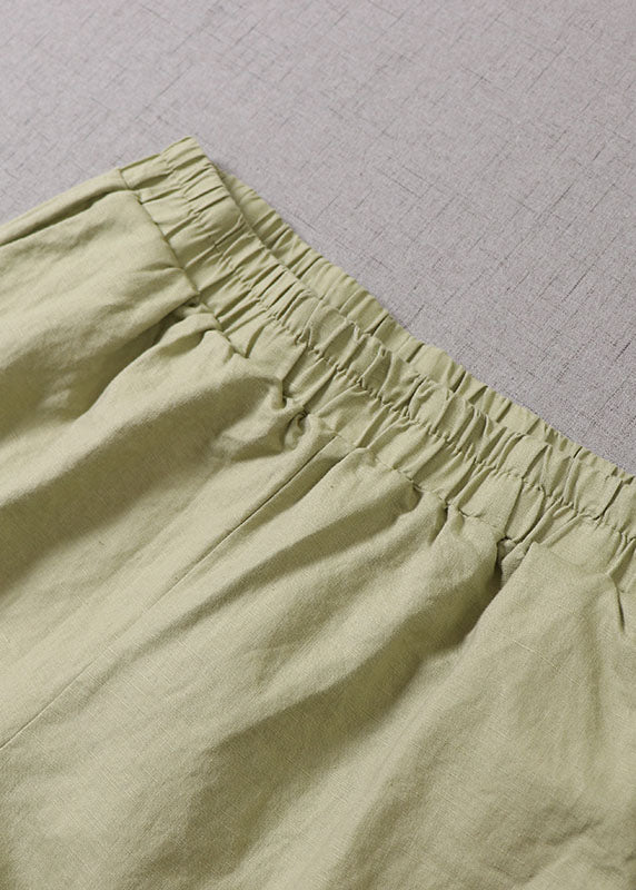 Fitted Green Embroideried Lace Patchwork Hot Pants Summer