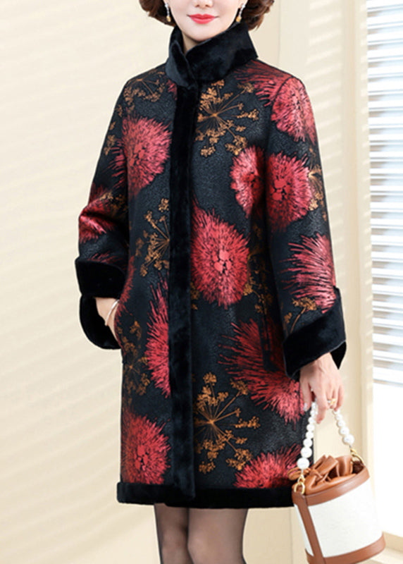 Fitted Khaki Stand Collar Wear on Both Sides Fluffy Mink Hair Coats Spring