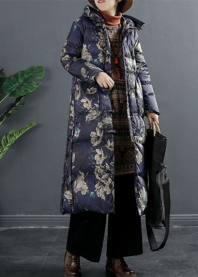 Fitted Purple Pockets Thick Duck Down Winter Down Coat