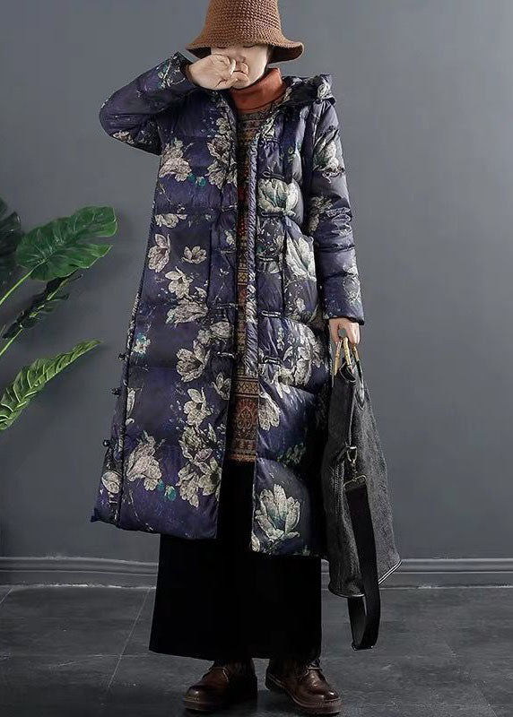 Fitted Purple Pockets Thick Duck Down Winter Down Coat