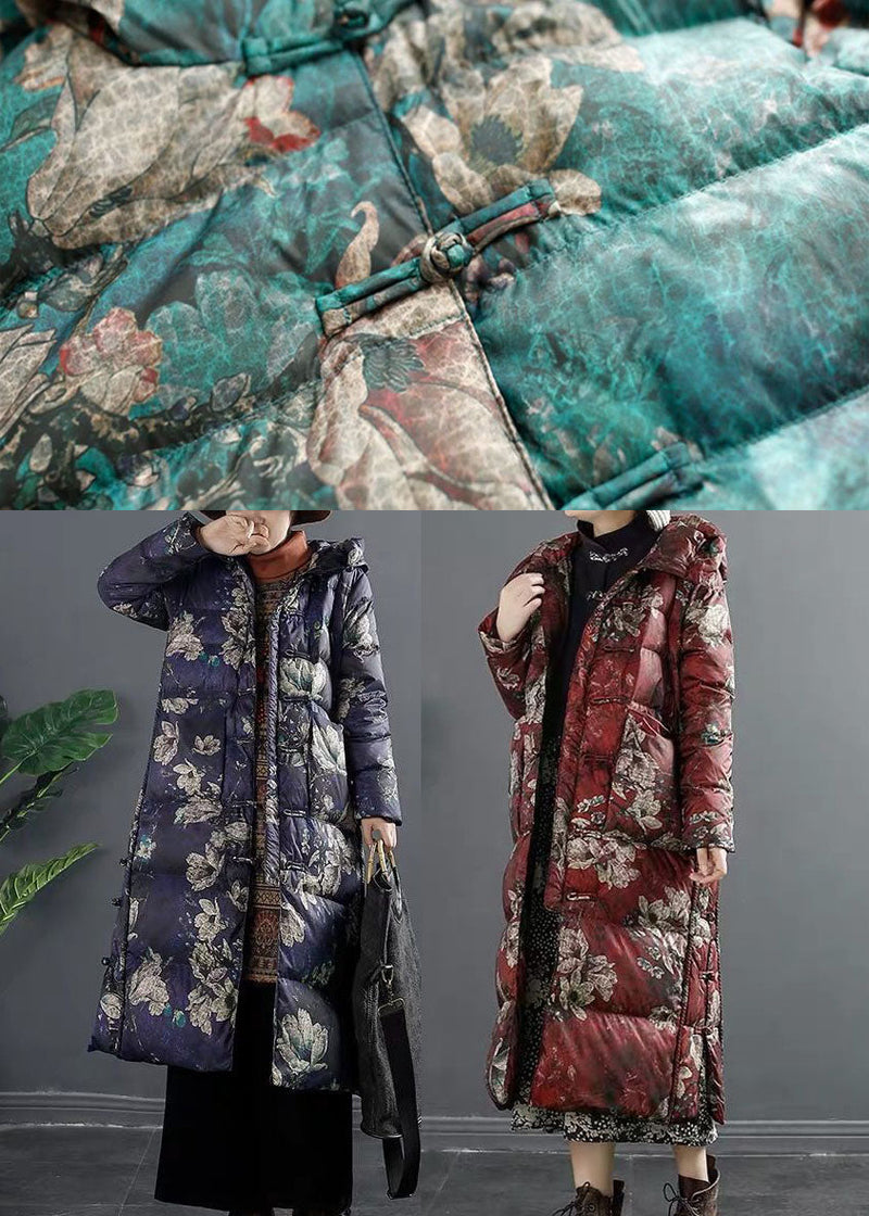 Fitted Purple Pockets Thick Duck Down Winter Down Coat