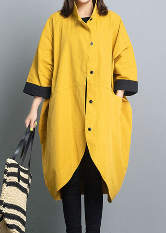 Fitted Red Loose Bat Wing Sleeve Turtleneck Fall Trench Coats