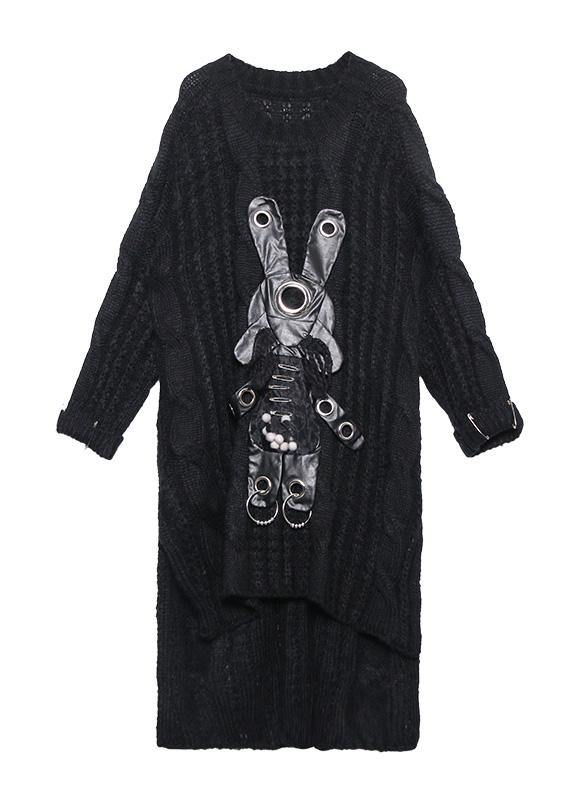 For Work Black Sweater Dress Outfit Moda Hollow Out Daily Low High Design Sweater Dress