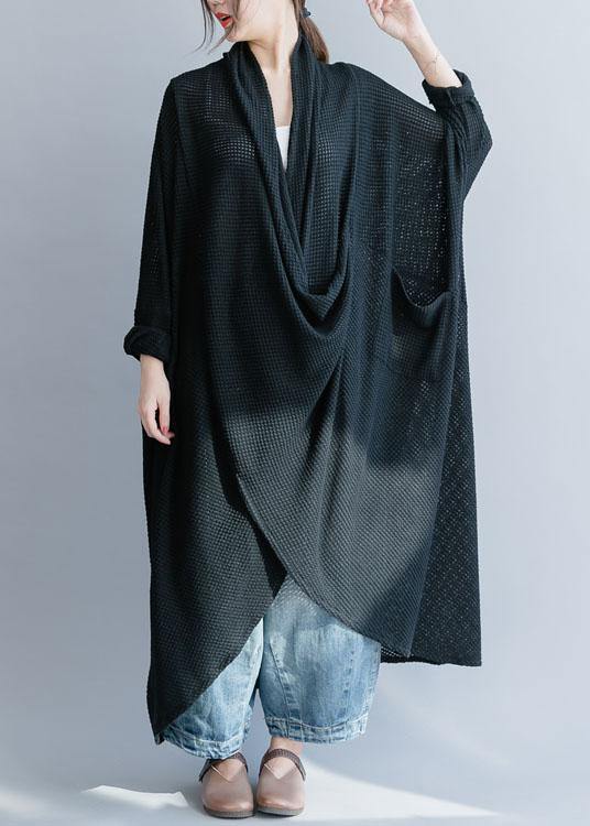 For Work Black Sweater Outfits Asymmetric Hipster Fall Knitwear