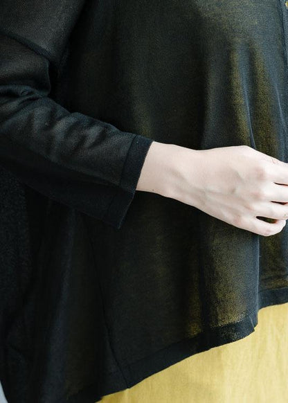 For Work black fall fashion fall cotton linen o neck Batwing Sleeve tops