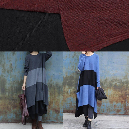 For Work Side Open Sweater Patchwork Dress Outfit Quotes Gray Ugly Knit Dress