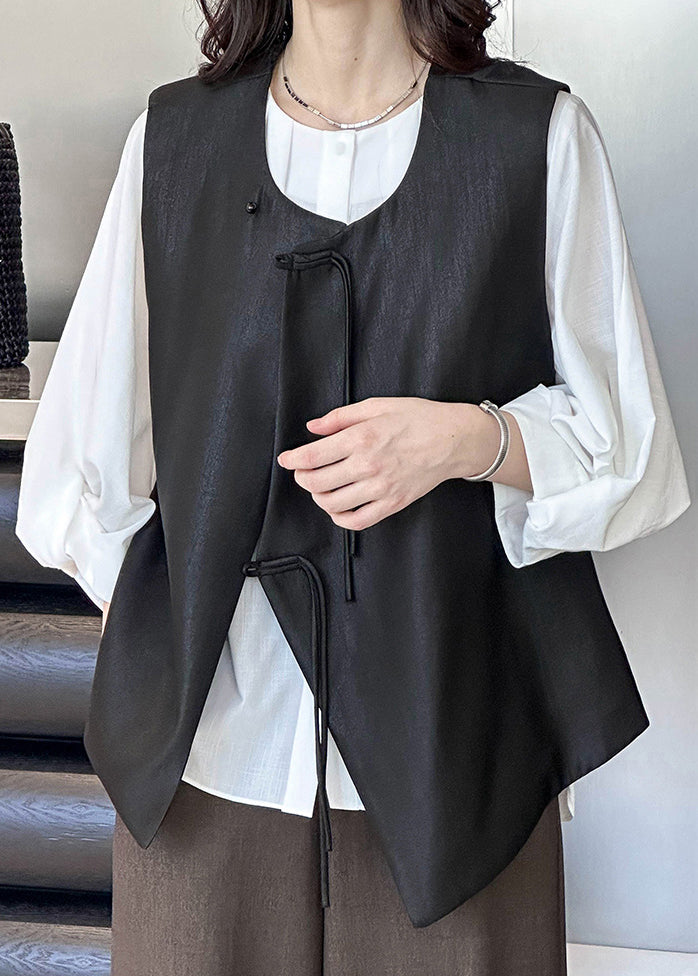 French Yellow Polka Dots Button Cotton Waistcoat Sleeveless