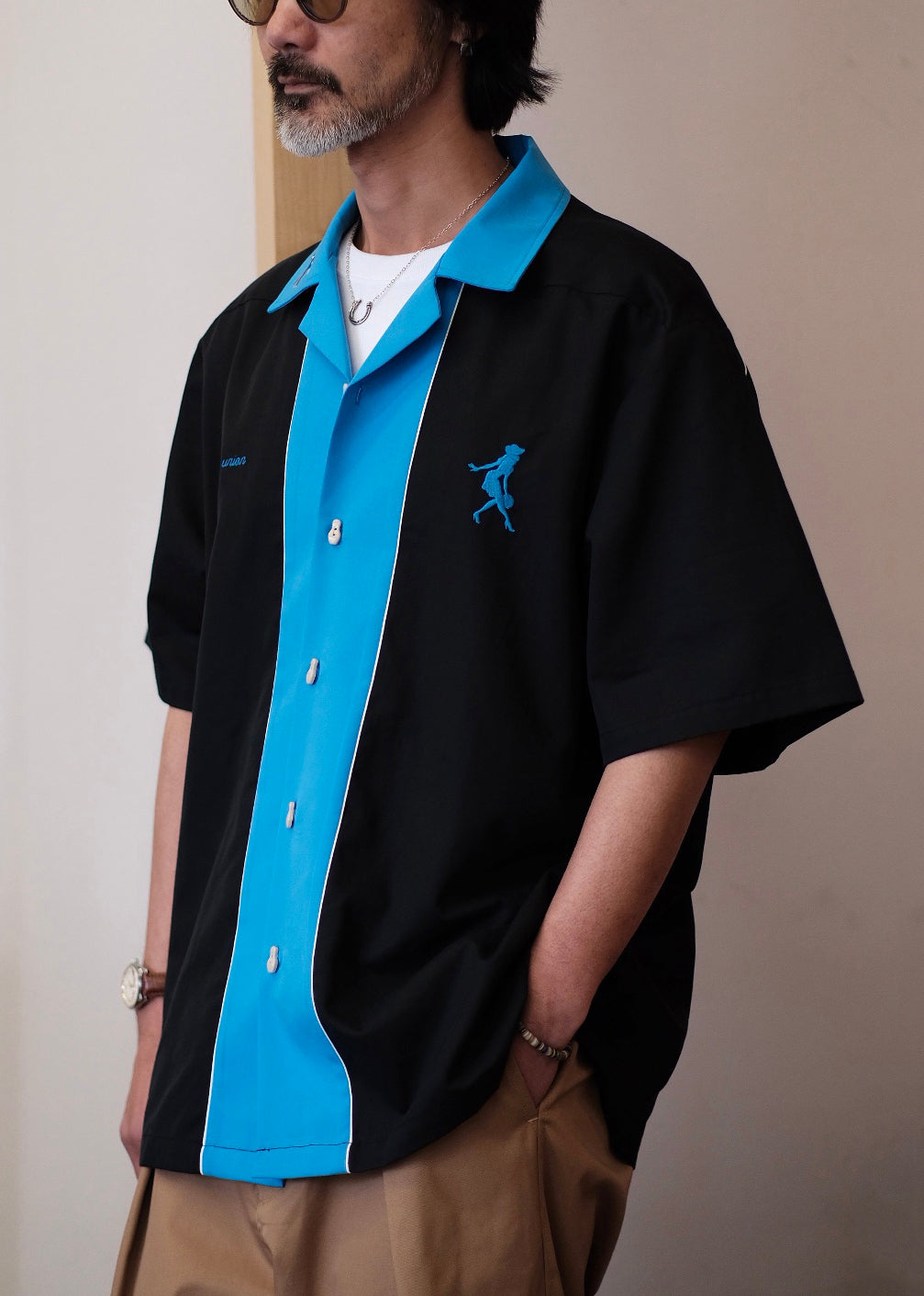 French Black Print Patchwork Cotton Shirts Summer