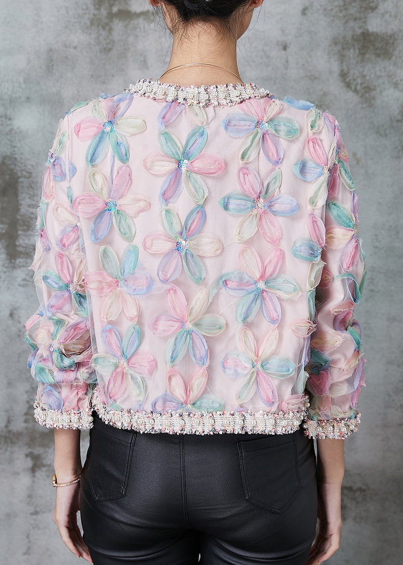 French Rainbow Zircon Tulle Short Coats Spring