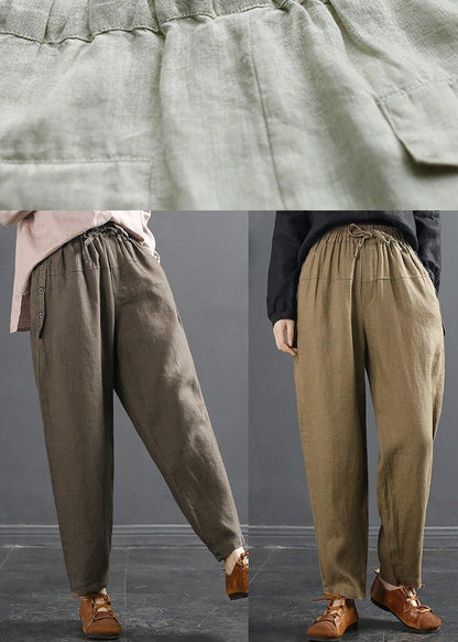 French Spring Wide Leg Pants Unique Yellow-print3 Inspiration Elastic Waist Wild Pants