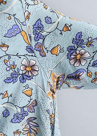 French Blue Cotton Linen Soft Surroundings O Neck Clothing Summer Dress