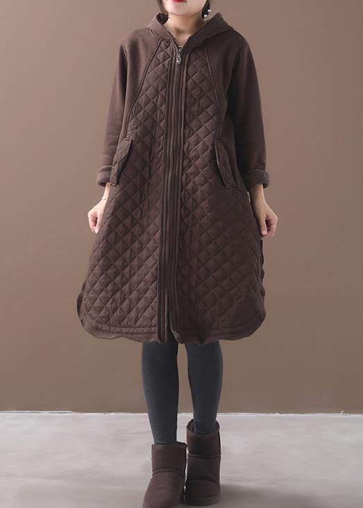 French Chocolate Coats Inspiration Hooded Patchwork Coats
